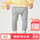 巴拉巴拉童裝寶寶褲子女童嬰兒打底褲翻腳口設計精致繡花可愛(ài)萌趣 淺花灰00202 100
