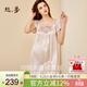 絲界重磅真絲睡裙女100%桑蠶絲寬松短袖公主裙睡衣手工繡花家居服禮物