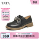 他她（TATA）英倫通勤牛津鞋女鞋休閑深口單鞋小皮鞋春季新款CYM02AM5 黑色 36