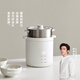 olayks立時(shí) 出口日韓迷你電飯煲1-2人 小電飯鍋小型 1.2L多功能家用小2人煲湯煮粥米飯鍋內膽不粘可保溫 【陶瓷釉?xún)饶憽刻瞻咨?1.2L -帶不銹鋼蒸籠