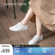 愛(ài)步（ECCO）女鞋板鞋 簡(jiǎn)約百搭真皮系帶休閑鞋小白鞋 柔酷2號206503海外直郵 01007 37