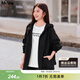MsShe【夾棉加厚棉衣連帽外套】大碼女裝2025冬裝胖mm顯瘦棉服女 A款風(fēng)衣-黑色現貨 3XL