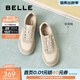 百麗（Belle）軟芙鞋拼接面板鞋女商場(chǎng)同款舒適簡(jiǎn)約百搭休閑鞋E3Q1DCM5 米色（偏大一碼） 37 (235mm)