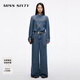 MISS SIXTY2025秋季新款萊賽爾牛仔連體褲女配腰帶復古工裝直筒褲 復古藍 XS