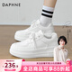 達芙妮官方小白鞋女2026年春秋爆款女鞋透氣百搭運動(dòng)休閑女鞋厚底板鞋女 白色【四季款 跟高5.5cm】 36