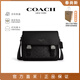 蔻馳（COACH）輕奢男包老花郵差包信使包男士單肩斜挎包送男友 CT716 黑灰 QBMI5