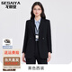 戈賽亞（gesaiya）正式場(chǎng)合新款正裝女套裝大學(xué)生教資面試輕職場(chǎng)穿搭通勤西裝外套女 黑色外套 XS