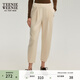 Teenie Weenie小熊女裝秋季兩穿四面彈九分褲蘿卜褲復古簡(jiǎn)約休閑褲 象牙白 S (160)