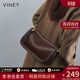 viney牛皮包包女包新款斜挎包輕奢餃子包生日禮物送女友老婆 【咖啡色】高檔實(shí)用品牌洋氣腋下包 時(shí)尚百搭休閑小眾單肩包