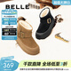 百麗（Belle）戶(hù)外休閑雪地靴女保暖加絨短靴B2168DM4 黑色 37 (235mm)