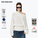 ANN ANDELMAN【趙麗穎同款】解構斜肩絞花毛衣寬松慵懶復古針織衫 白色 XS