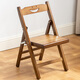 皇威馬楠竹可折疊小椅子靠背折疊板凳便攜式馬扎戶(hù)外釣魚(yú)小凳子矮凳家用 【茶色】小號笑臉折疊椅