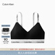 Calvin Klein內衣【摩登引力帶】女ck無(wú)鋼圈海邊提花肩帶美背文胸 QF8504AD-UB1-太空黑 M 推薦75B-85A