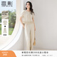 香影老錢(qián)風(fēng)闊腿褲套裝女2026春新款含亞麻一整套穿搭短袖兩件套 鷺白 L