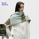 BLUE ERDOS披肩圍巾秋季新品羊毛羊絨混紡雙層提花披肩女B256S2007 鼠尾草灰綠撞色塊 180cmX70cm