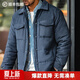 馬登工裝 美式休閑雙面桃皮絨棉衣親膚保暖棉服加厚棉襖短外套男春冬 藏藍色 2XL （偏小，請參考尺碼推薦）