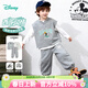 迪士尼（Disney）童裝男童T恤套裝T恤馬甲衛褲休閑運動(dòng)韓系三件套2026春季新款套裝 灰色 90