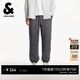 杰克·瓊斯（JACK&JONES）男裝休閑褲春季時(shí)尚百搭字母鋼印抽繩腰寬松束腳長(cháng)褲22541D031 E39鍛鋼灰 常規 32 175 32