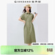 佐丹奴工裝襯衫裙女夏季純棉府綢口袋綁帶翻領(lǐng)連衣裙13465333