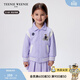 Teenie Weenie Kids小熊童裝男女寶寶學(xué)院風(fēng)翻領(lǐng)拼接外套 紫色 100 cm