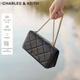 CHARLES&KEITH質(zhì)感菱格鏈條小方錢(qián)包女包包女包生日禮物CK6-10680924 Black黑色 XS
