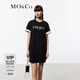 MO&Co.連衣裙夏美式復古印花寬松棉質(zhì)T恤裙氣質(zhì)休閑時(shí)裝摩安珂 黑色 M 165