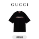GUCCI古馳印花針織棉短袖T恤 黑色 S