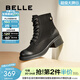 百麗（Belle）戶(hù)外時(shí)尚羊皮馬丁靴女商場(chǎng)同款舒適短靴3NW40DD5 黑色-單里 38 (240mm)