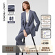 朗姿【精英衣櫥 Basic衣櫥】純羊毛職業(yè)輕商務(wù)西裝外套秋秋新款西服 霧霾藍色 M