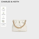 CHARLES&KEITH鏈條單肩腋下托特包流浪包包女包女友生日禮物CK2-20671559 【M號】White白色 M