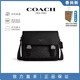 蔻馳（COACH）輕奢男包 老花Racer郵差包信使包男士單肩斜挎包 CT716 黑灰 QBMI5