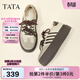 他她（TATA）烏梅子醬厚底德訓鞋女鞋新款休閑增高平跟板鞋W9B02AM6 米白/啡（單里） 36