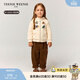 Teenie Weenie Kids小熊童裝秋冬男女寶加絨連帽衛衣開(kāi)衫外套 米白色 110 cm