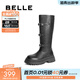 百麗（Belle）顯瘦舒適騎士靴女增高厚底長(cháng)靴D4H1DDG4 黑色 36 (230mm)