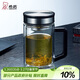 希諾雙層玻璃杯帶把手高檔泡茶杯子男家用辦公透明水杯XN-9005 420mL
