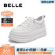百麗（Belle）厚底增高小白鞋女商場(chǎng)同款簡(jiǎn)約百搭休閑鞋E3P1DCM5預售 白色 37
