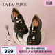 他她（TATA）女鞋2026春季新款黑色樂(lè )福鞋百搭皮鞋厚底豆豆鞋7OLA6AA6 棕色 36