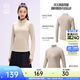 安踏（ANTA）零壓T| 半拉鏈修身長(cháng)袖t恤女士春夏新款抗菌跑步訓練內搭運動(dòng)上衣 【超模T-甲殼盾抗菌】淺麥卡其 | 親膚抗菌 M (女165)