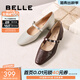 百麗（Belle）復古時(shí)裝瑪麗珍鞋女商場(chǎng)同款羊皮高跟單鞋E3Z1DCQ5預售 米白色 36 (230mm)