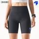NEDAO26新品內道汗隱痕條紋/平紋四分收納緊身褲男女跑步短褲運動(dòng)短褲 夜跑黑（女） 條紋 M