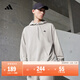 adidas休閑加厚毛圈連帽衛衣套頭衫男女秋冬阿迪達斯官方輕運動(dòng)   金屬灰   L