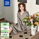 唐獅（TonLion）2023連帽打底連衣裙女針織裙內搭打底長(cháng)裙 淺麻灰 L 