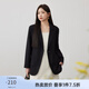 纖莉秀春裝新款大碼女裝胖mm高級感氣質(zhì)通勤百搭彈力舒適純色西裝4133 黑色 4XL