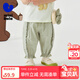 迷你巴拉巴拉【純棉】長(cháng)褲女童兒童柔軟透氣甜美木耳邊花苞褲 豆沙綠40063 90