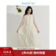 茵曼（INMAN）【商場(chǎng)同款】法式刺繡無(wú)袖連衣裙2025夏季女裝新品寬松背心裙 梨花杏 S