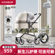 紐貝耳newber嬰兒車(chē) 嬰兒推車(chē) 嬰兒車(chē)0-3歲用折疊可坐可躺帶減震 可換向 墨影 防風(fēng)保暖罩+防蚊罩+抑菌護脊板