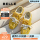 百麗（Belle）周雨彤同款跳跳糖德訓鞋26春新款舒適輕盈運動(dòng)休閑鞋B2432AM6預售 黃色-網(wǎng)面 37
