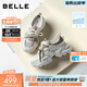 百麗（Belle）透氣網(wǎng)面老爹鞋女2026夏季新款商場(chǎng)增高撞色休閑鞋F6J1DBM6預售 米色 36
