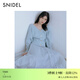 SNIDEL2025秋冬新品V領(lǐng)針織開(kāi)衫高腰薄紗A字半身裙套裝SWNO255014 淺藍 S (0)