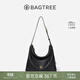 BAGTREE【明星同款】包包樹(shù)圖南頭層植鞣牛皮hobo女包單肩腋下通勤斜挎包 黑色-中號 高級小眾